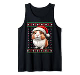 Ugly Christmas Sweater Guinea Pig Lover Santa Hat Funny Xmas Tank Top