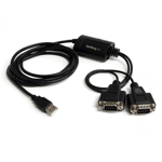 StarTech.com Câble FTDI USB 2.0 / 2 DB9 (série RS232) - 1,8m