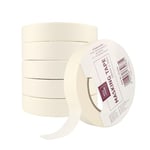 IDEA HOME 6 Pieces Masking Tape, Width 24 mm, Length 50 m - Painter's Masking Tape for Precision Painting, Easy Removal, Neutral