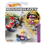 Hot Wheels Mario Kart - GBG32 - Voiture en métal 1/64 - Characters Cars - Personnage Wario Standard Kart