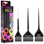 FRAMAR Hair Dye Brush Set – Hair Colour Brush For Hair Bleach Kit, Hair Tint Brush For Hair Lightener, Highlights Hair Dye Kit, Tinting Brush For Root Touch Up, Hair Highlighting Kit – 3 Pack Black