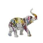 Alexandra House Living Figurine décorative Multicolore en Plastique éléphant Peinture 14 x 30 x 28 cm