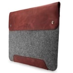 MegaGear Étui en Cuir véritable et Polaire pour MacBook 15" et 16" Maroon MG1913 Taille Unique