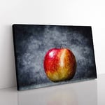 Big Box Art Apple Fruit Painting Canvas Wall Art Print Ready to Hang Picture, 76 x 50 cm (30 x 20 Inch), Black, Blue, Cream