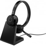 Jabra Evolve 65 TE Bluetooth-hörlursmikrofon och laddningsställ, UC, USB-A, Stereo