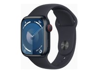 Apple Watch Series 9 (Gps + Cellular) - 41 Mm - Midnattsaluminium - Smart Klocka Med Sportarmband - Fluoroelastomer - Midnatt - Bandstorlek: S/M - 64 Gb - Wi-Fi, Lte, Uwb, Bluetooth - 4G - 32,1 G