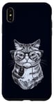 Coque pour iPhone XS Max Chat ringard tenant une souris d'ordinateur mignon chaton geek