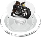 Grizzly Bear Riding Chopper Moto PopSockets PopGrip pour MagSafe