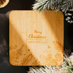 Christmas Wooden Cheese Board Chopping Serving Platter Bamboo Xmas Decor Gift