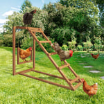 Aire de jeux en bois pour poules avec balançoire et perchoir