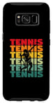 Coque pour Galaxy S8 Silhouette de tennis rétro vintage joueur entraîneur sportif amateur