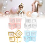 New 4PCS Transparent Balloon Box With Letters Balloon Gift Decoration Box