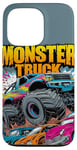 iPhone 13 Pro Monster Truck Crushing Cars Art for Monster Truck Lovers Case