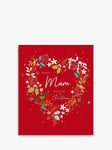 Woodmansterne Mum Heart Wreath Christmas Card