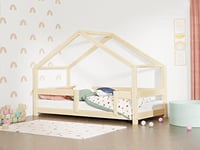 Benlemi Lit cabane Enfant Lucky 70 x 160 Bois Naturel