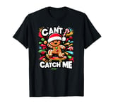 Can't Catch Me Christmas Candy Funny Gingerbread Skateboard T-Shirt