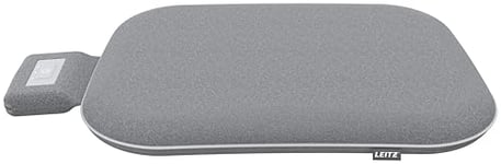 Leitz iComfi 65920085 Coussin chauffant sans fil avec mousse à mémoire de forme, 15 heures d'autonomie, 3 niveaux de chaleur, chauffage rapide, arrêt automatique, housse amovible, gris, 40 x 30 x 3 cm