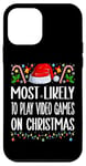 Coque pour iPhone 12 mini Les plus susceptibles de jouer à des jeux vidéo sur des pyjamas amusants de Noël