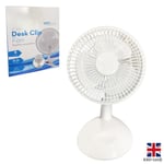 6" Portable Desk Clip Fan Home Office Electric Mini Air Cooler 2 Speed G3655 UK