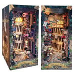 CRIOLPO DIY Book Nook Kit, Maison de poupée Miniature en Bois avec Meubles et lumière LED, Puzzle 3D en Bois, Serre-Livres d'art, Kit de Construction pour Les Personnes de Plus de 14 Ans