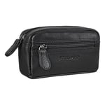 STILORD 'Neal' Pochette Porte Clef Cuir Vintage Étui Clés Mini Portefeuille Porte-Monnaie Petite Porte-Carte Étui Anti RFID en Boîte Cadeau, Couleur:Noir