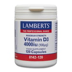 Lamberts Vitamin D3 4000iu (100ug) Capsules  (120) BBE 02/2026