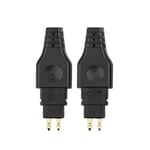 2 Pcs Audio Headphone Jack Connector for  HD650 HD600 HD580 HD25 Black R1F44411