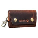 STILORD 'Atticus' Porte Clé avec Mousqueton Cuir Étui Vintage Mini Portre-Clefs Petit Pochette Organiseur en Cuir Mini Porte Cartes avec Boîte Cadeau, Couleur:Kara - Cognac