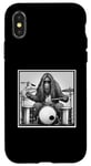 Coque pour iPhone X/XS Sasquatch Bigfoot Musique Drums Batteur Band Cadeau Graphique