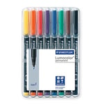 Staedtler Lumocolor Boîte De 8 Feutres Universels Permanents Couleurs Assorties Pointe 0,6 Mm Ps2