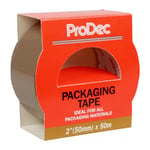 ProDec 2" x 50m Brown Packaging Tape for Parcels & Boxes, Parcel Tape Strong Heavy Duty Packing Tape, Secure Sticky Sealing Tape, Moving Boxes, Tape for Packing Boxes, Packaging Tape for Moving House