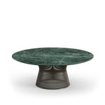 Knoll - Platner Coffee Table, base in Bronze metallic, Ø 91.5 cm, top in green Apli marble