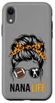 iPhone XR Nana Life Messy Bun Hair Funny Football Cheer Nana Granny Case