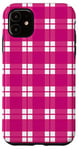 iPhone 11 Pink Checkered Plaid Flannel Gingham Pattern Checker Rustic Case