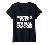 Womens Animal Cracker Lazy Halloween Costume Pretend I'm An Animal V-Neck T-Shirt