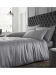 Catherine Lansfield Silky Soft Satin Duvet Cover Set - Silver Grey