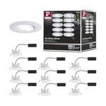 Paulmann 99924 spots enc. LED Calla rond kit de 10 incl. 10x6,5W IP65 gradable projecteurs enc. Blanc dépoli éclair. d'armoire plast. lampe enc. 4000K