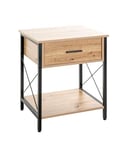 Haku Möbel Console chêne, Noir, MDF, métal - Dim.: L 45 cm x H 60 cm x P 40 cm, Style: Modern