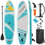 ANCHEER Planche de Stand Up Paddle Gonflable, Planche de Sup avec Accessoires Sup Premium Y Compris Sac ¨¤ Dos de Transport, Pagaie R¨¦glable, Aileron Inf¨¦Rieur, Laisse ¨¤ Bobine, Pompe ¨¤ Main