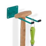 Relaxdays Porte-Outils Mural, 2 Crochets, fabriqué en Acier, pour Garage/Atelier/Cave, Longueur : 24 cm, Vert