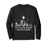 Joy To The World Christmas Nativity Christian Birth Of Jesus Long Sleeve T-Shirt