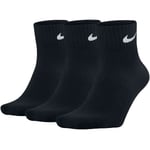 Nike Unisex Dry Cushion Everyday Ankle Socks (3 Pairs) in Black Cotton - Size X-Large