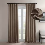 HPD Half Price Drapes Rideaux occultants en Faux Lin – 274 cm de Long – Rideaux en Lin de Luxe pour Chambre à Coucher et Salon (1 Panneau), 127 x 274 cm (l x L), Cacao hollandais