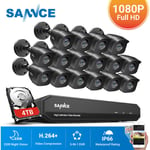 Annke - sannce 16CH 1080p Système de caméra de sécurité dvr 5 en 1 avec caméras de surveillance cctv filaires 1080p pour la maison Kits de