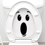 Sticker pour toilettes visage surpris - Autocollant Cuvette WC - Adhésif décoratif Toilettes - H30 x L18 cm - Noir