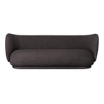 Ferm Living - Rico Sofa 3-Seater Bouclé Warm Dark Grey - Soffor