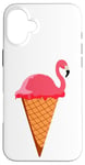 Coque pour iPhone 16 Plus Glace Gaufrier Boule de glace Flamant rose