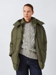 John Lewis Funnel Neck Short Puffer Jacket, Khaki