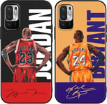 [2 Pack]] Coque Pour Xiaomi Redmi Note 10/Note 10t 5g 6,5"",Dessin Animé Sport Basketball 23 24 Motif Housse Souple Silicone Tpu Bumper Protection Case Pour Enfants Garçon Petit Ami Adolescent Cadeau