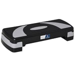 HOMCOM Stepper Fitness Aerobic - Aosom.fr x FFHandball - hauteur reglable surface antiderapante 80 x 31 x 20 cm noir gris clair